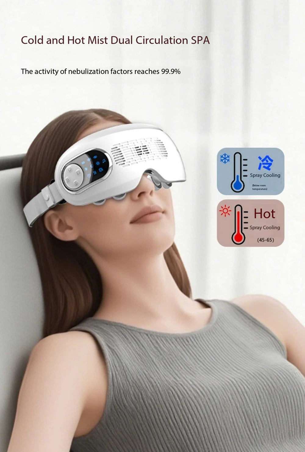 vilnason Advanced Nebulization Eye Massager – Hot and Cold Mist, Vibration, Bluetooth Music Relaxation Device