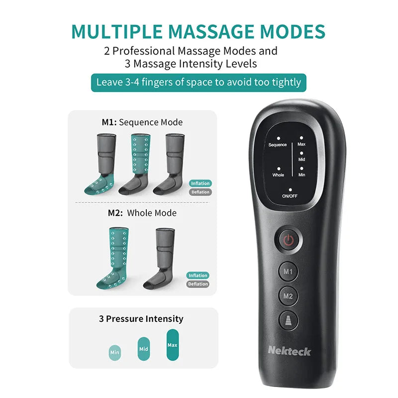 Selfika Air Compression Leg Massager with Adjustable Calf Wraps & Handheld Controller