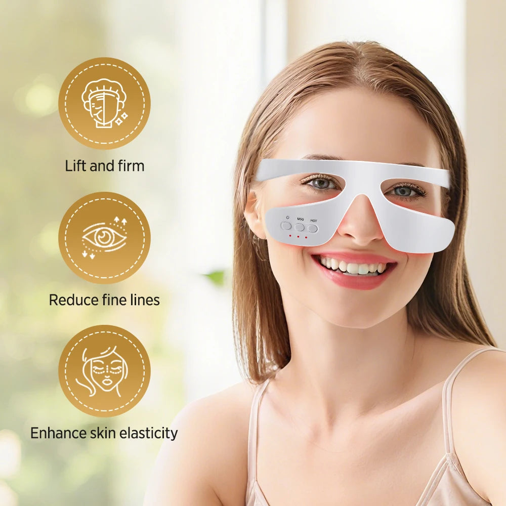 Hailicare EMS Red Light Therapy Eye Massager – Heated, Microcurrent, Dark Circle Appearance & Fatigue Relief