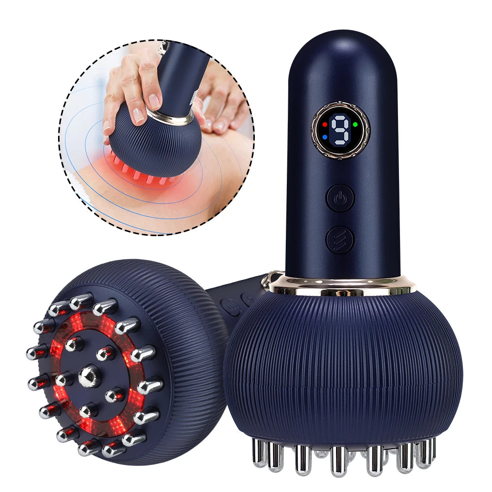 Hailicare Electric Body Massage Brush – Rechargeable, Red Light, Microcurrent, Gua Sha & Heat Therapy