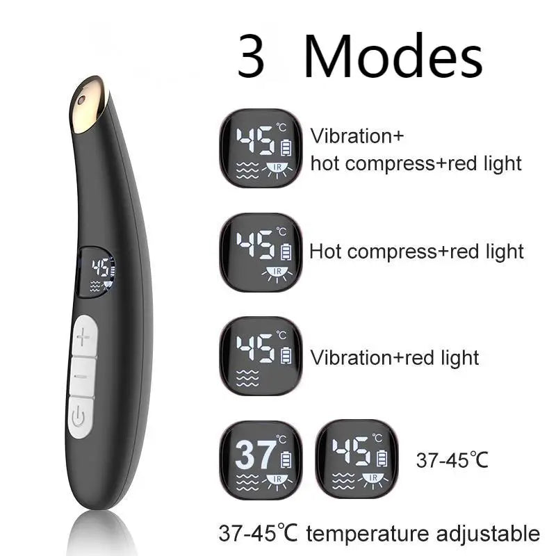 VIMYSHOW 3-in-1 Eye & Face Lift Wand – Red Light, Heat Therapy, ION, USB Rechargeable Massager