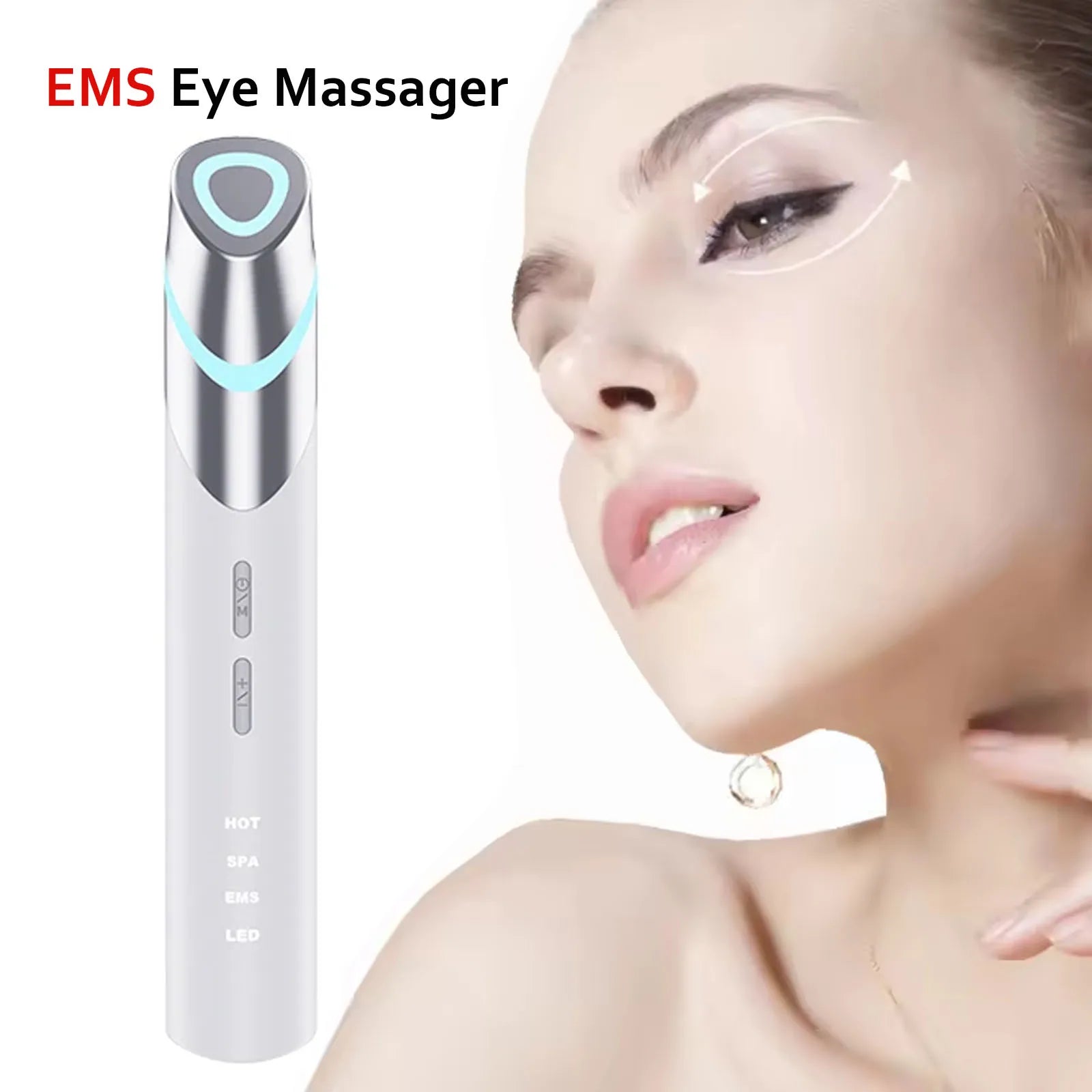 vilnason Wireless EMS Microcurrent Eye Massager Pen – LED Light, Heated, Anti-Wrinkle Appearance