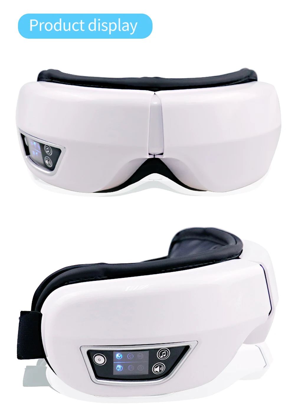 Raiuleko Smart Airbag Compression Eye Massager – Portable Vibration and Heat Relaxation Device with Bluetooth Music