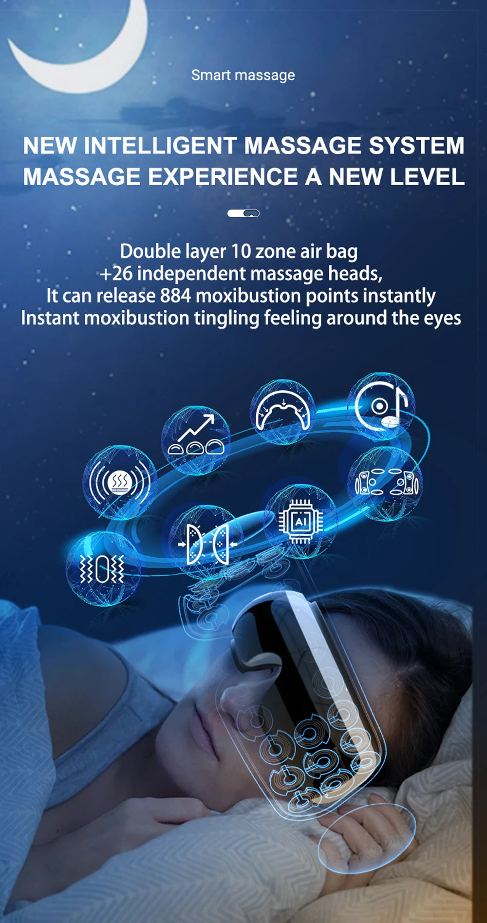 SMVP Electric Eye Massager with Air Bag Compression and Hot Compress for Relaxation