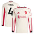 Virgil van Dijk Liverpool Selfika 2025/26 Away Long Sleeve Player Jersey - White