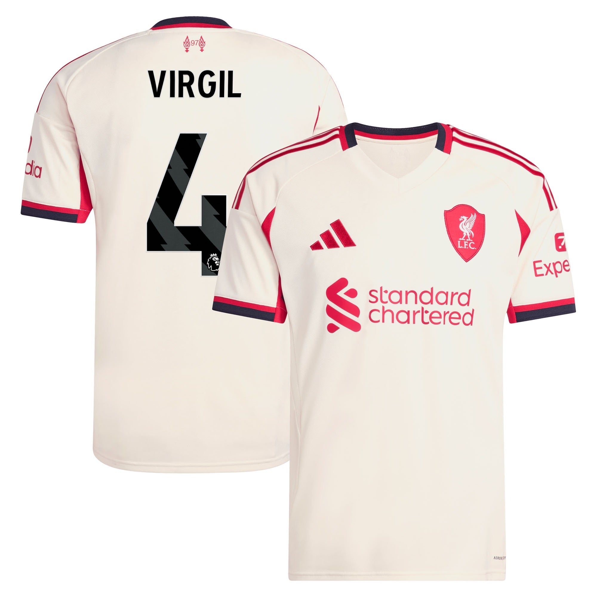 Virgil van Dijk Liverpool Selfika 2025/26 Away Player Jersey - White