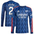 William Saliba Arsenal Selfika 2025/26 Away Long Sleeve Player Jersey - Blue