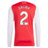 William Saliba Arsenal Selfika 2025/26 Home Long Sleeve Player Jersey - Red