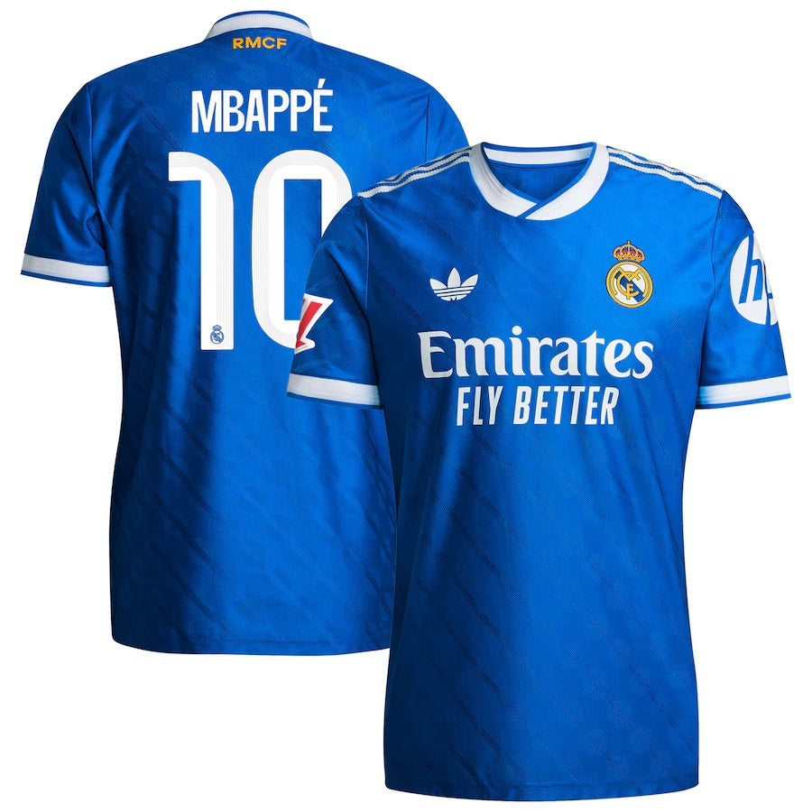 Kylian Mbappé Real Madrid Selfika 2025/26 Third Authentic Player Jersey - Blue